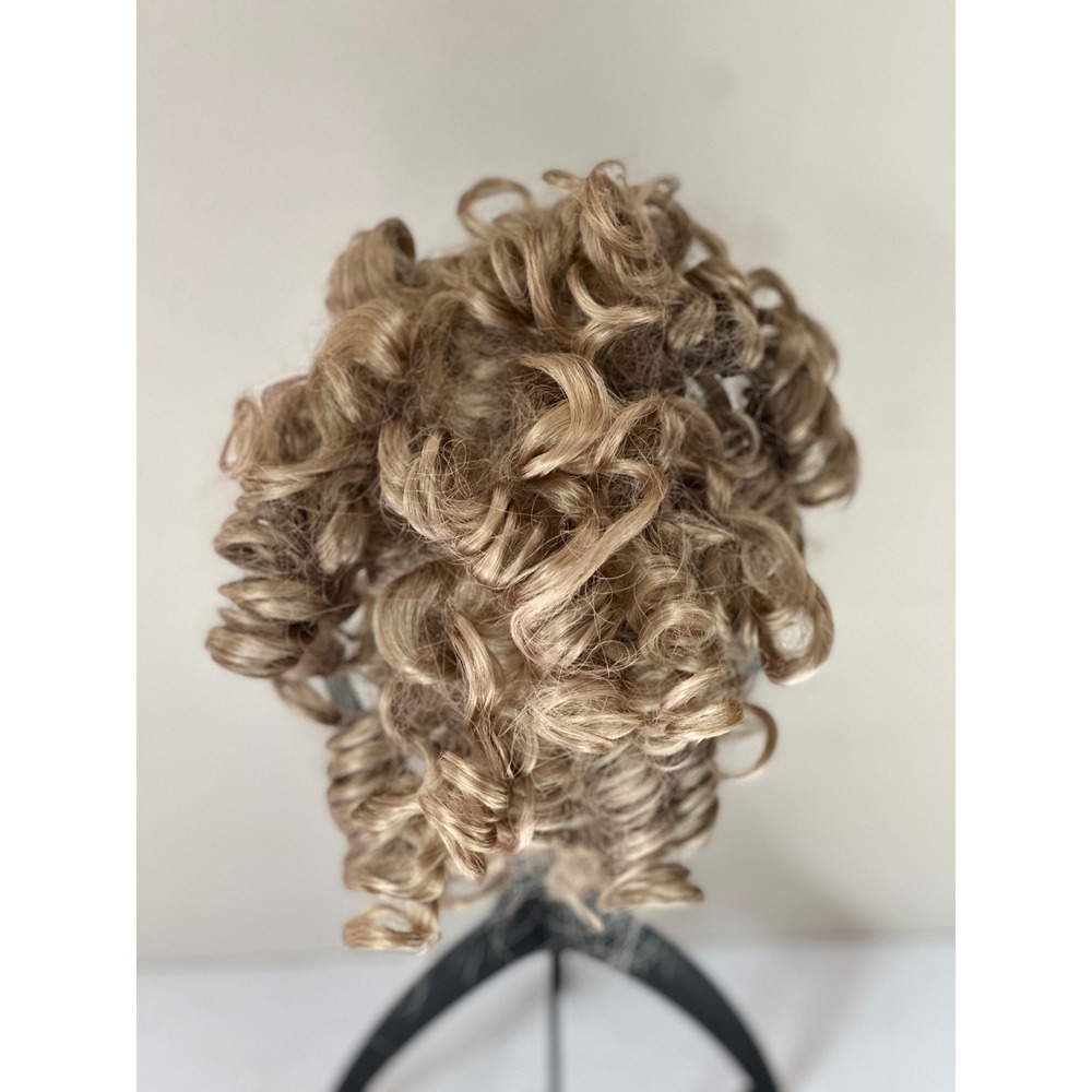 Forever Young Honey Blonde Curly Hair Piece Drawstring Bun Extension Ringlets